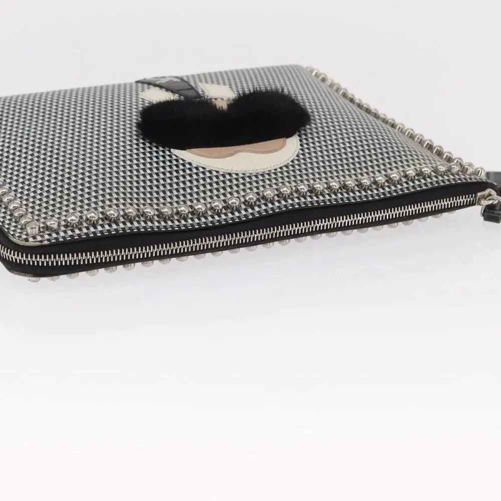 Fendi Leather Karlito Clutch Bag Black